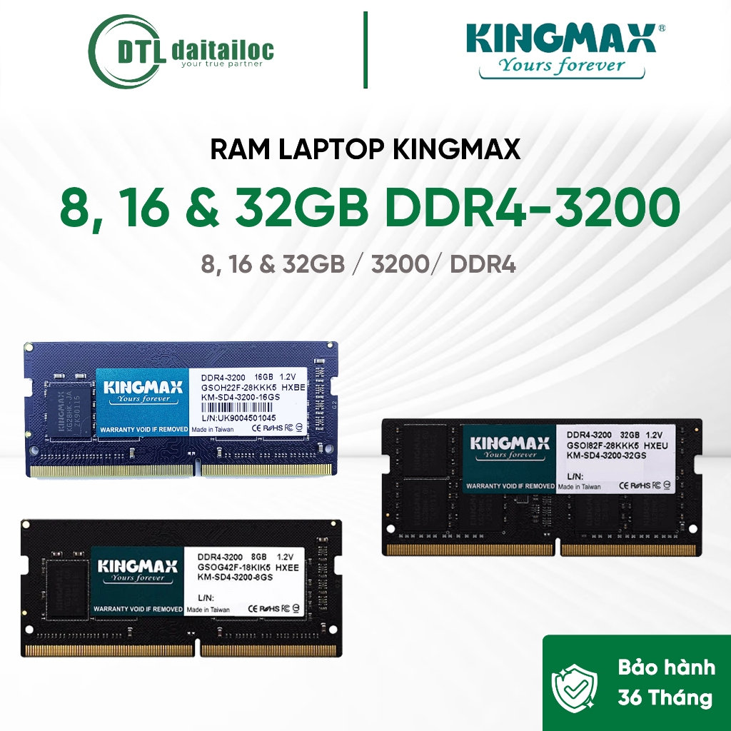 RAM LAPTOP KINGMAX 8GB, 16GB & 32GB DDR4-3200 | Chính Hãng | Bảo Hành 36 tháng