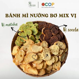  Bánh mì nướng bơ mix vị - bánh mì nướng bơ tỏi matcha socola sữa dừa bơ sữa DIBIS FARM 