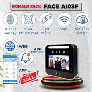 Máy Chấm Công Khuôn Mặt, Vân Tay, Thẻ Từ Ronald Jack AI03F Xem Qua Web, App và App Notificatiom