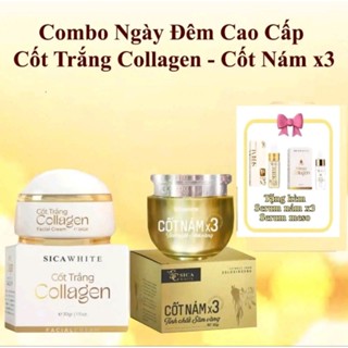 COMBO KEM NGÀY ĐÊM CỐT TRẮNG COLLAGEN VÀ CỐT NÁM X3 - TẶNG KÈM 2 SERUM CHÍNH HÃNG