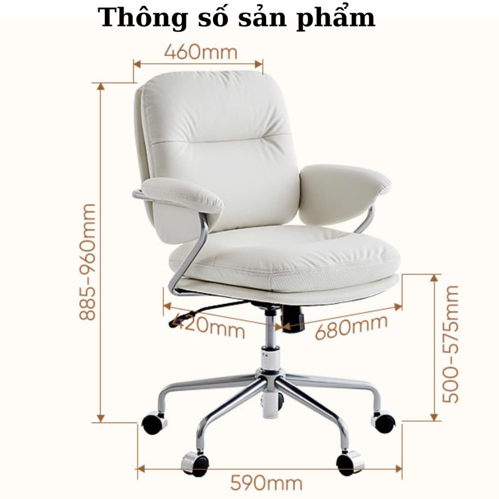 Ghế Xoay Văn Phòng HT12 Nhập Khẩu Da PU Cao Cấp, Ghế Ngồi Máy Tính Tựa Lưng Thiết Kế Hiện Đại, Ghế Decor Phòng | BigBuy360 - bigbuy360.vn