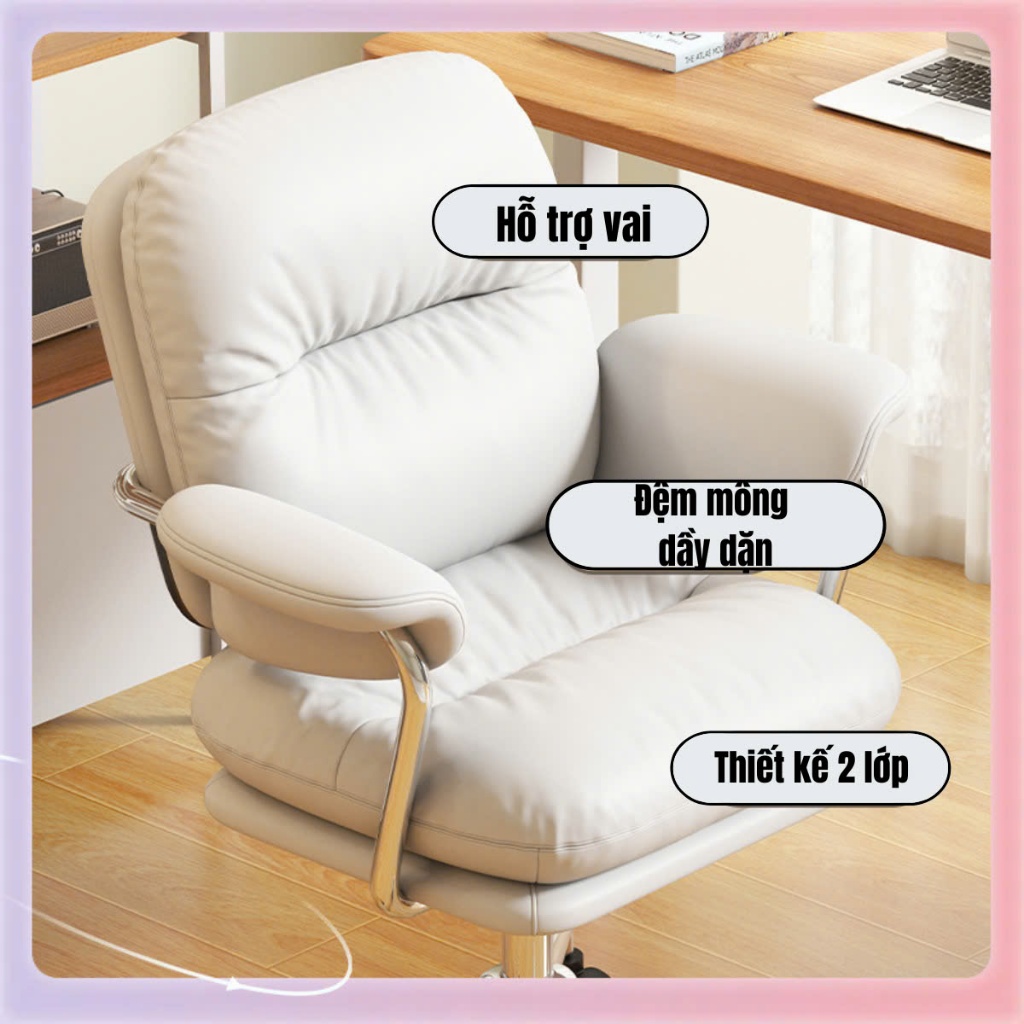 Ghế Xoay Văn Phòng HT12 Nhập Khẩu Da PU Cao Cấp, Ghế Ngồi Máy Tính Tựa Lưng Thiết Kế Hiện Đại, Ghế Decor Phòng | BigBuy360 - bigbuy360.vn