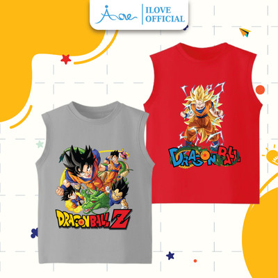 [MỚI] Áo BA LỖ cho bé trai AORE, Áo sát nách in hình 7 Viên Ngọc Rồng, SUPER SAIYAN, Songoku chất COTTON 9-35kg