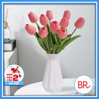 (Trang trí )Combo Bình Cắm Hoa +Tulip Cao Su Trang Trí,Decor Nhà Cửa ,Studio Sống Ảo Phong Cách Bắc Âu Đơn Giản Sáng Tạo