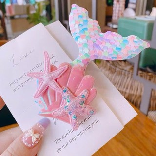 Kẹp đuôi cá vỏ sò sao biển dễ thương cho bé đi biển đi chơi
