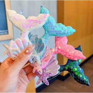 Kẹp đuôi cá vỏ sò sao biển dễ thương cho bé đi biển đi chơi