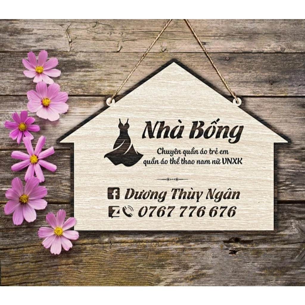 Bảng gỗ decor khắc tên shop, thay đổi nội dung theo yêu cầu ( khách vui lòng đặt hàng rồi ib nội dung khắc cho shop nhé)