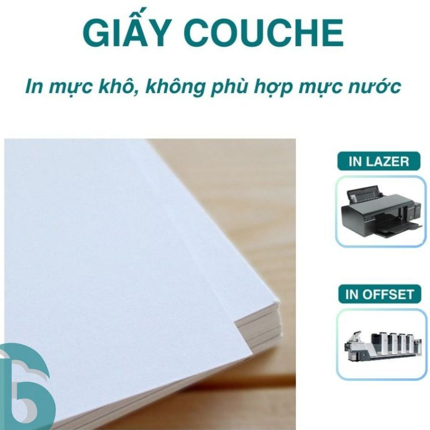 [GIẤY COUCHE A4] 50 TỜ GIẤY COUCHE 2 MẶT BÓNG KHÔ (A4) | GIẤY COUCHE KHÔNG PHÙ HỢP CHO IN MỰC NƯỚC -