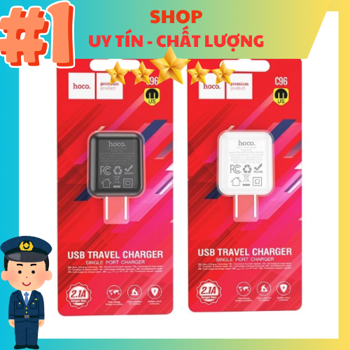 Cóc Sạc Nhanh HOCO C96 – 1 Cổng USB – Tương Thích Mọi Thiết Bị
