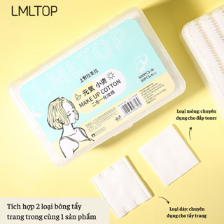 Bông đắp toner lotion mask, tẩy trang  hộp 1000 miếng mỏng, mềm mịn thấm hút hiệu quả