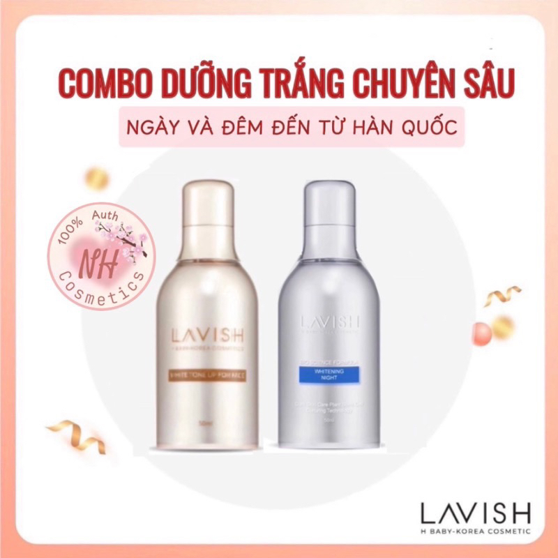 [HÀNG CHÍNH HÃNG] Cặp đôi dưỡng trắng face ngày + đêm Lavish ( Korea )