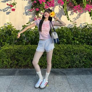 Áo Thun BabyTee Màu Hồng Baby Chữ Hồng Form Ôm Co Giãn - Camei Studio