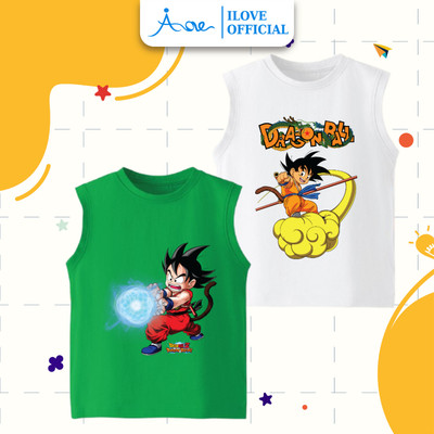 [MỚI] Áo thun BA LỖ cho bé trai AORE, Áo phông sát nách in hình DRAGON BALL, chất COTTON mềm mịn, thoáng mát  10-32kg