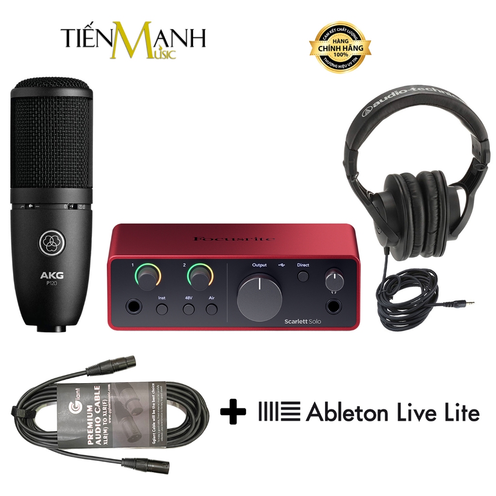 [Chính Hãng] Combo Full Bộ Soundcard Focusrite Solo Gen 4 - Micro AKG P120 - Tai Nghe Kiểm Âm ATH-M2