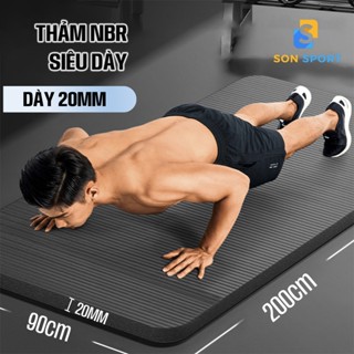 Thảm Tập Gym Yoga Siêu Dày 20mm Tập Thể Dục Tại Nhà, Chất Liệu NBR Cao Cấp, Chống Thấm Nước, Chống Trượt