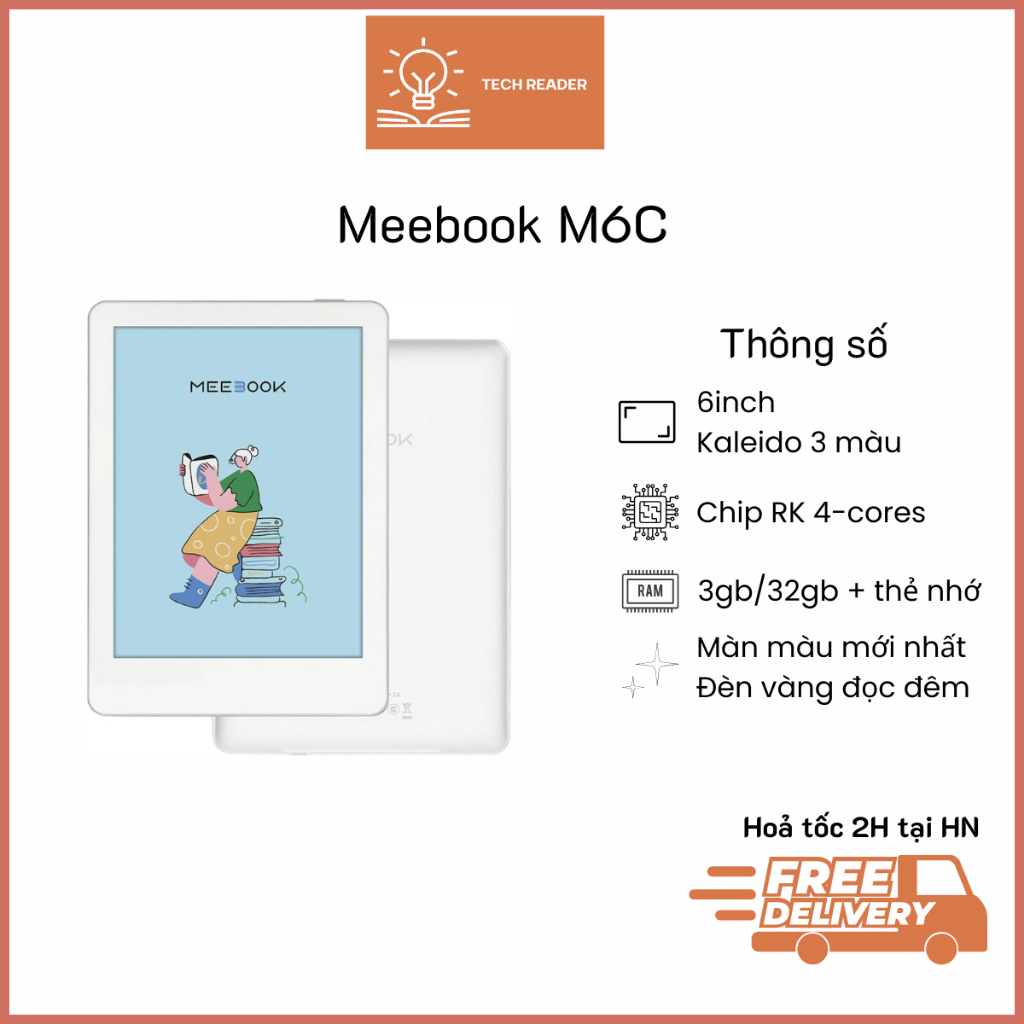 Máy đọc sách Meebook M6C màn hình Kaleido 3 - 6inch Hàng nhập khẩu