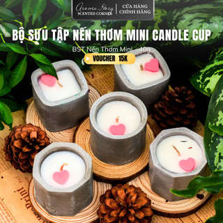  Nến Thơm Cốc Xi Măng Mini Candle Cup Handmade Nhiều Hương Làm Bằng Sáp Dừa Size 40g 