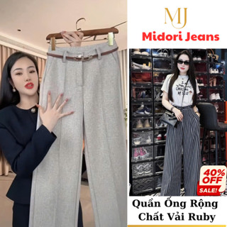 Quần ống suông hàn quốc hách dáng Quần ống đứng chất vừa Vải ruby mền mải thoải mái QQ1 