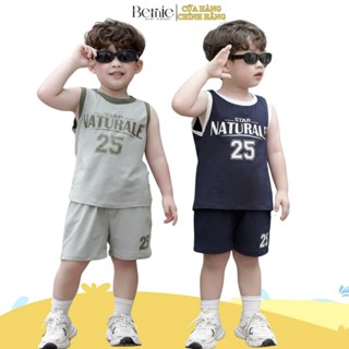 Set bộ ba lỗ cho bé trai phong cách thể thao áo thun số 25 kèm quần short 9 tới 29kg BERNIE H0225B36