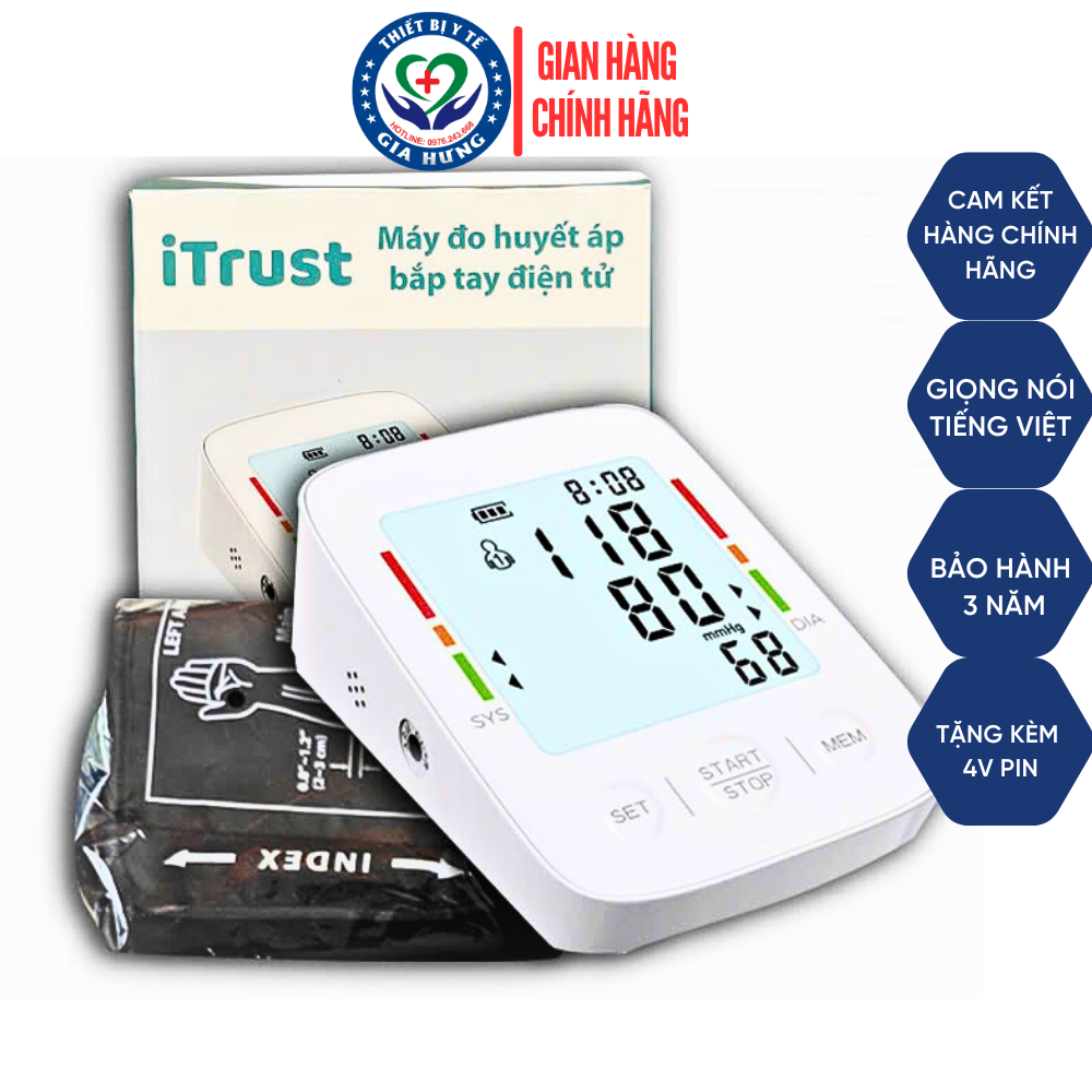 Máy đo huyết áp điện tử bắp tay iTrust BP121 -  Giọng đọc Tiếng Việt thông minh