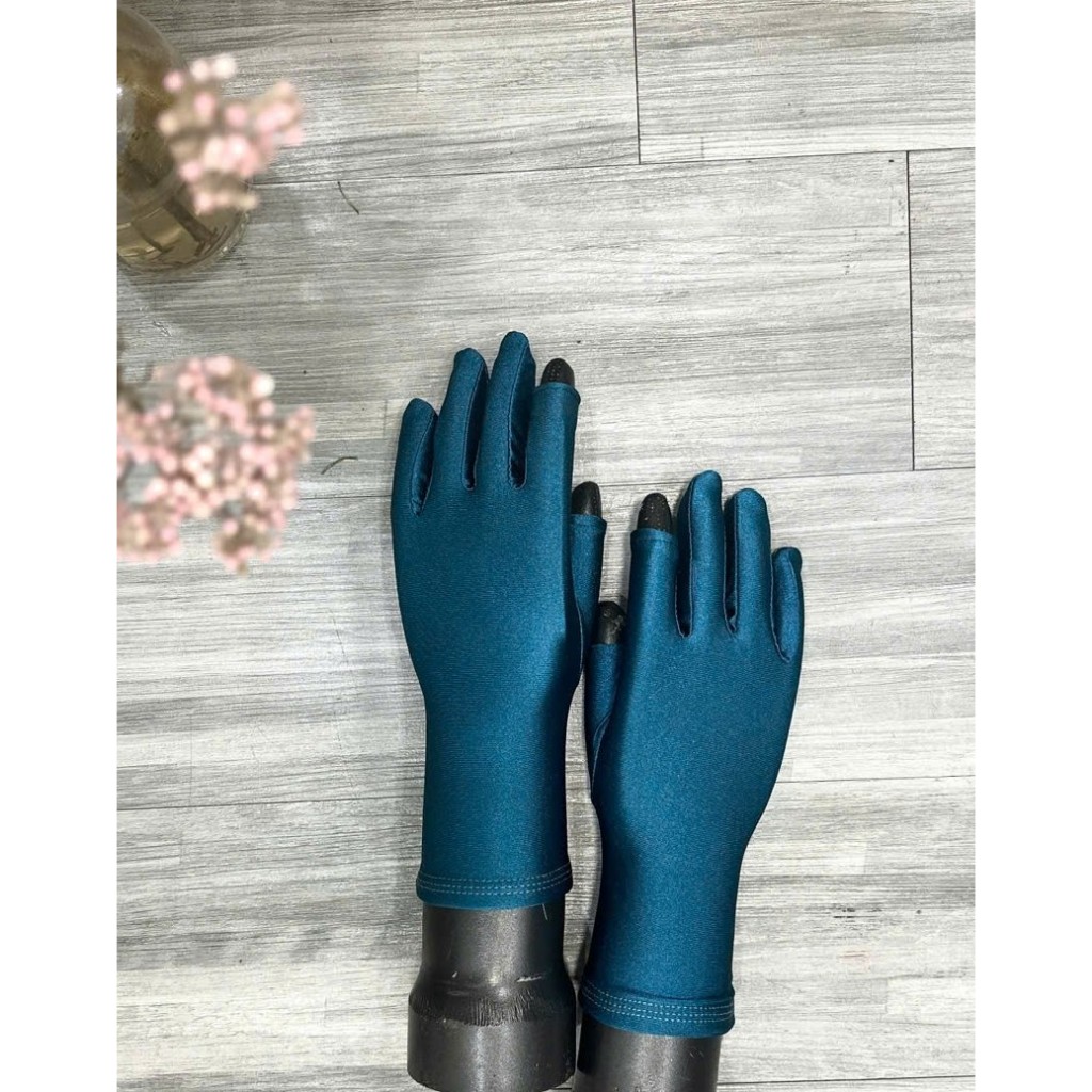 Găng tay vải thun lạnh Hàn Quốc dày dặn, nhiều màu nhã nhặn dài 25cm cắt 2 ngón tiện lợi