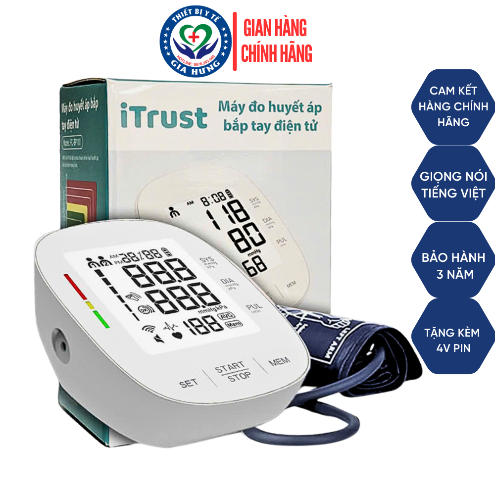 Máy đo huyết áp điện tử bắp tay iTrust BP101 - Giọng nói Tiếng Việt thông minh