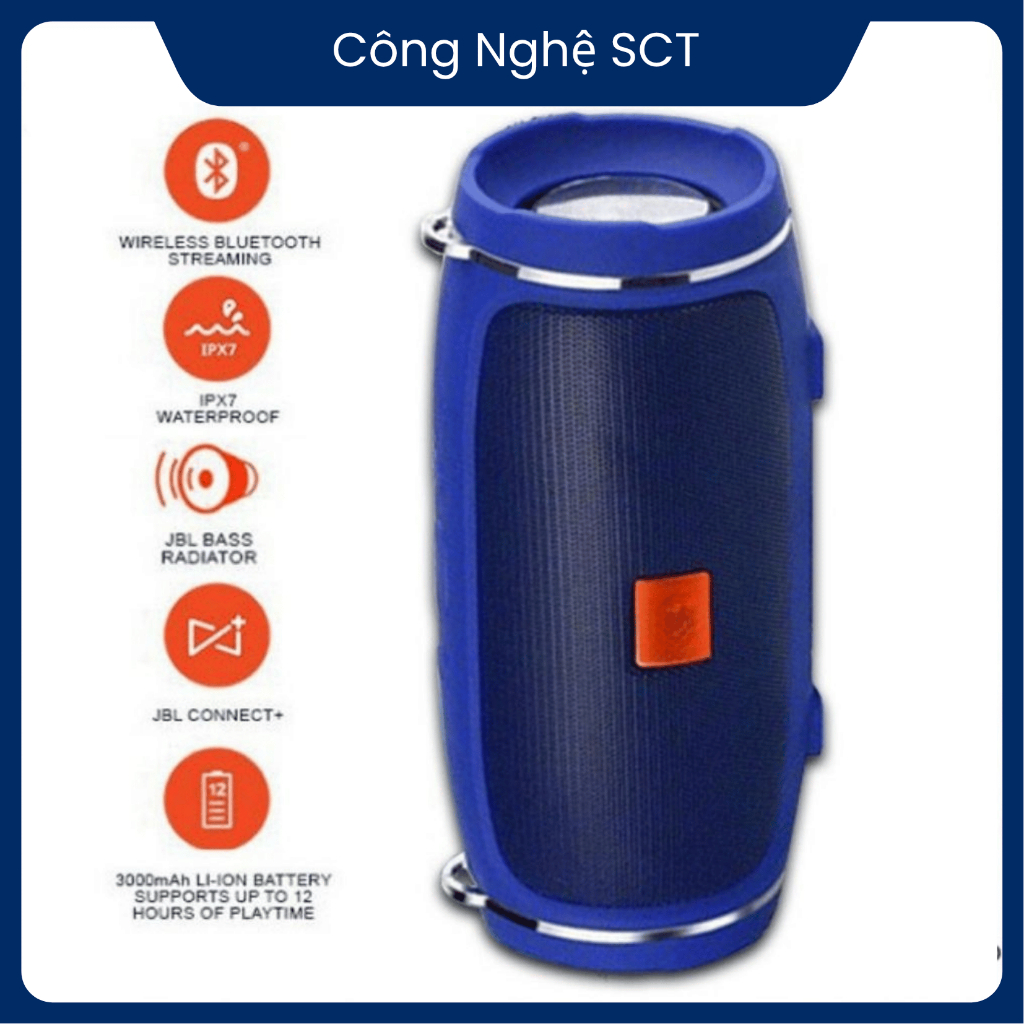 Loa Bluetooth Công Suất Lớn Charge 4+ 3+ Pin Khỏe Kháng Nước Nghe Nhạc Karaoke Hỗ Trợ Thẻ Nhớ USB Thẻ Nhớ