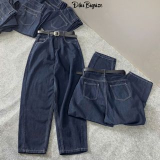Quần Jean Baggy Bigsize Nữ 60-95kg Lưng Cao Có Túi 2 Bên,Quần Bò Jean Nữ Big Size Q557