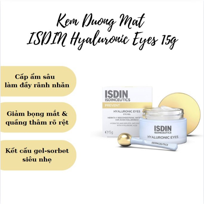 KEM DƯỠNG VÙNG MẮT ISDIN PREVENT HYALURONIC EYES Fullbox