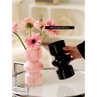 Bình hoa thuỷ tinh phong cách Châu Âu trung cổ cổ điển mà hiện đại, lọ hoa decor Qhouse độc đáo