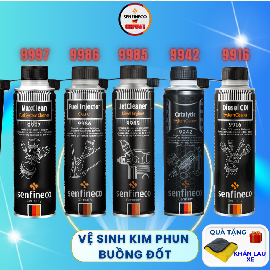 Vệ Sinh Kim Phun Buồng Đốt 9985/9986/9997/9916/9942/9976/9991 Senfineco Nhật khẩu Đức CHÍNH HÃNG HSD 5 Năm