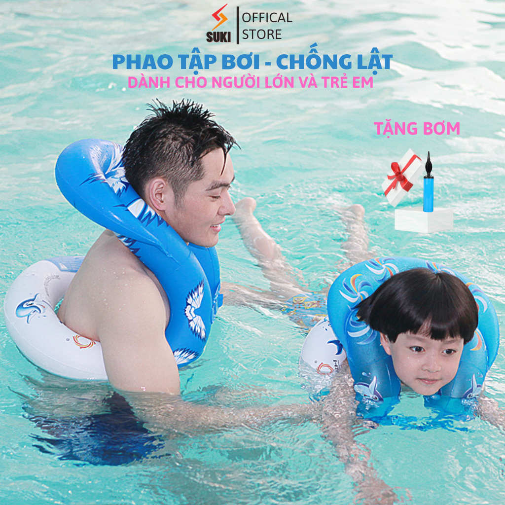 [TẶNG BƠM] Phao Bơi Cho Bé - Phao Bơi Trẻ Em - Áo Phao Cho Bé - Phao Tập Bơi Chống Lật, Đồ Đi Biển, Đồ Bơi