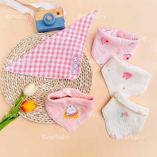 SET 5 Yếm xô tam giác Organic Muslin 4 lớp CAO CẤP.Khăn yếm cho bé chất liệu vải Muslin dày dặn, thoáng mát - BearBaby