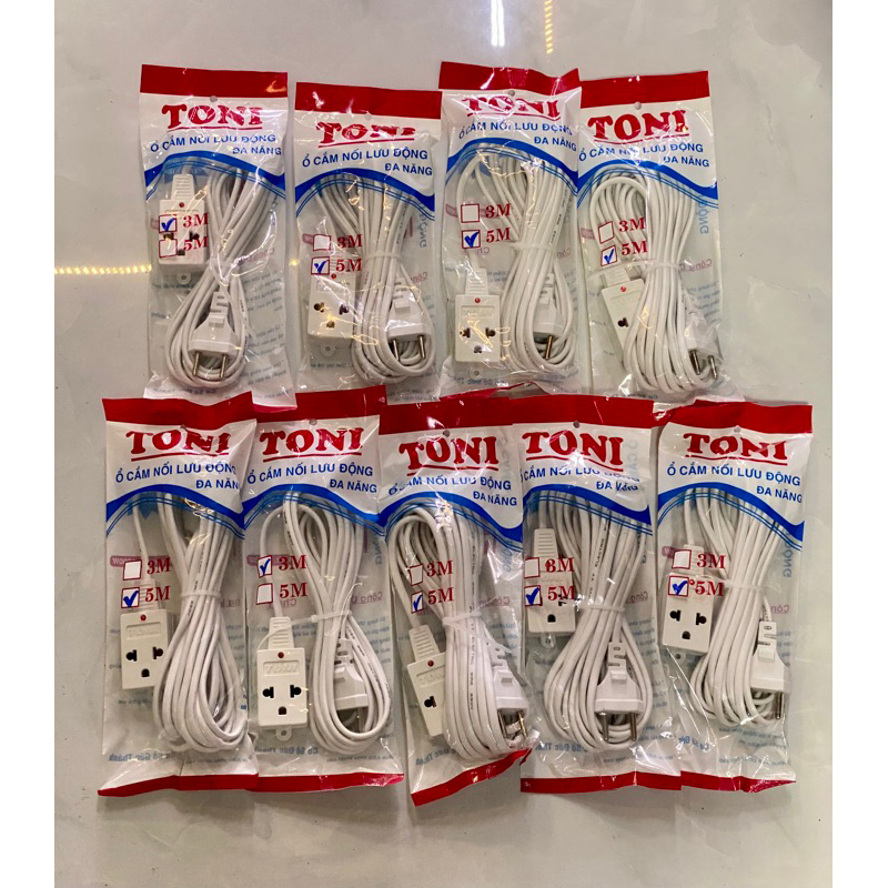 Ổ cắm nối lưu động 3m & 5m - Ổ cắm nối lưu động đa năng 1000w TONI
