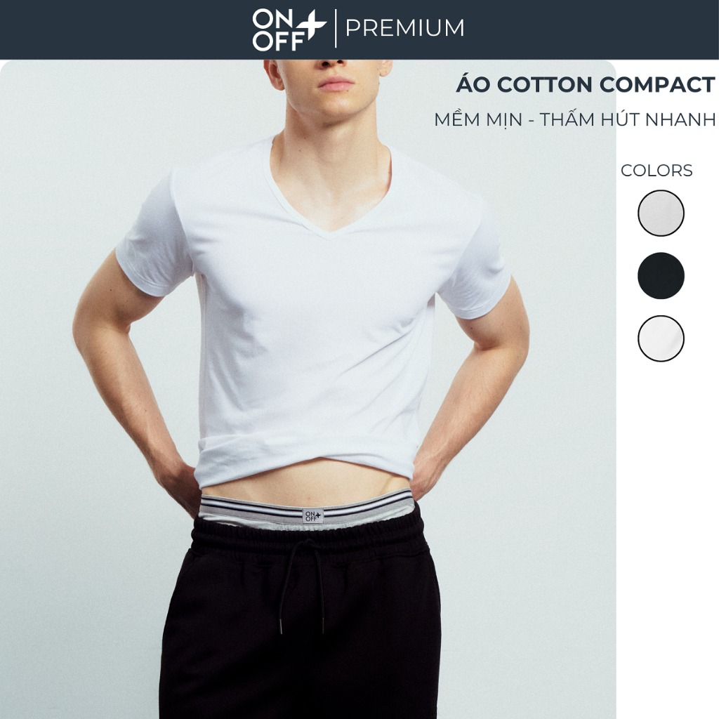 Áo thun nam cotton compact ONOFF Extra mềm mịn co giãn 4 chiều thấm hútt hoáng khí 18IS25S016