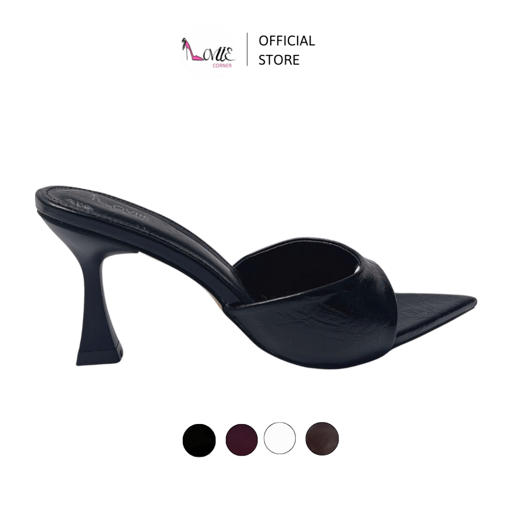 LOVIIECORNER DÉP CAO GÓT GÓT MŨI NHỌN - GUỐC MULES QUAI NGANG BASIC GÓT 7 PHÂN - 5 PHÂN  D250155 - H
