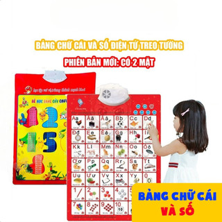 Đồ chơi trí tuệ Bảng chữ cái số Tiếng Việt treo tường cho bé, Có âm thanh, Học mà chơi, chơi mà học
