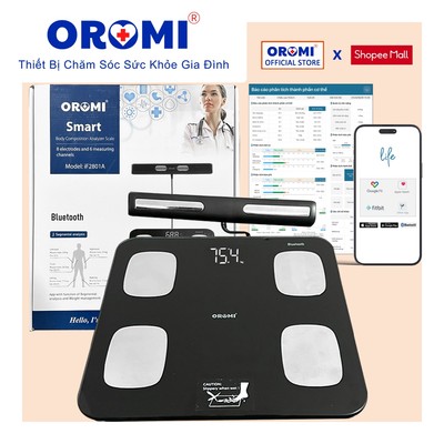 Cân sức khỏe điện tử thông minh OROMI iF2801A - Có chỉ số Inbody kết nối qua app (tặng kèm pin)