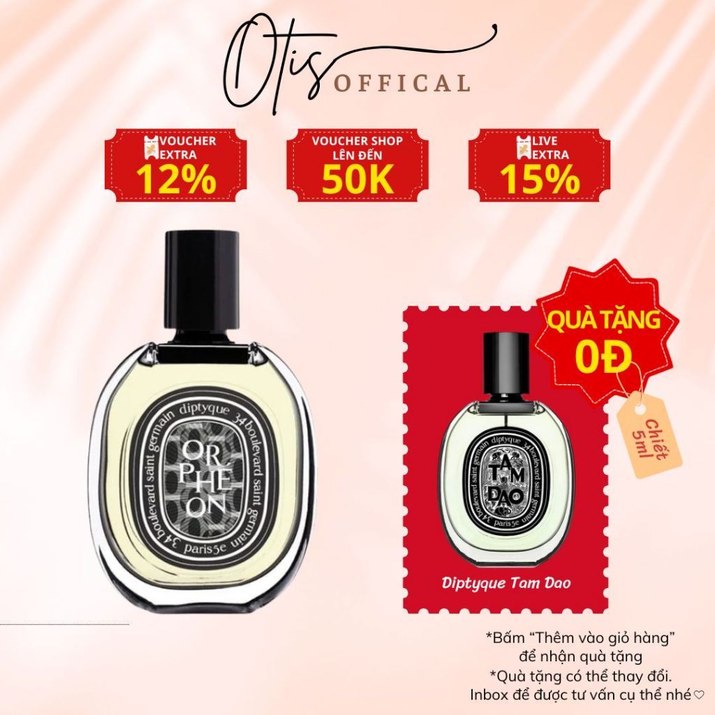 Nước Hoa Chiết 10ml Unisex Diptyque Orphéon Hương Thơm Hấp dẫn, Quyến rũ, Sang trọng