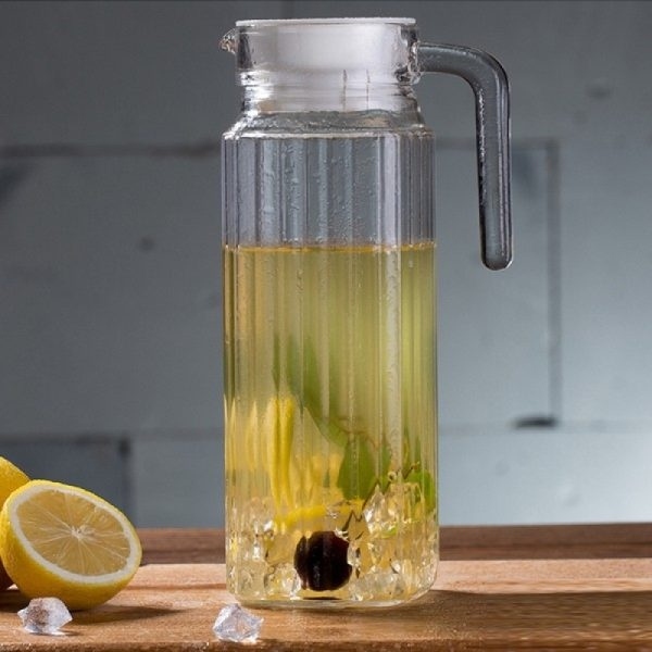 Bình thủy tinh đựng nước có quai G2666 1.1 Lít và Ca vuông 1,8L trong Hokori 6082