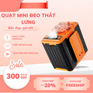 Quạt Mini Đeo Thắt Lưng Tirek F13 - Quạt Làm Mát Lưng. Chạy Liên Tục 12-48h. Tích Hợp Sạc Dự Phòng 10000mAh