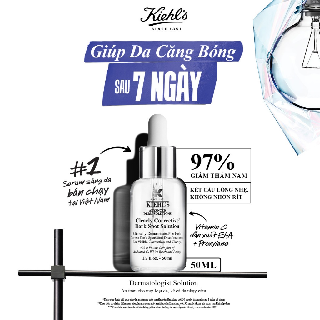 Serum Vitamin C làm sáng da & mờ thâm mụn Kiehl's Clearly Corrective™ Dark Spot Solution 50ml