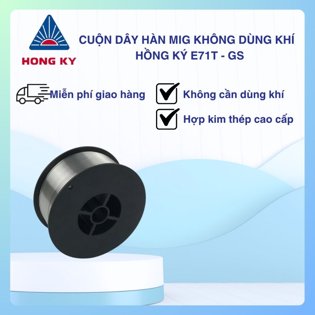 Dây hàn Mig lõi thuốc Hồng Ký E71T-GS hộp 5kg (0.8 - 1.0mm)