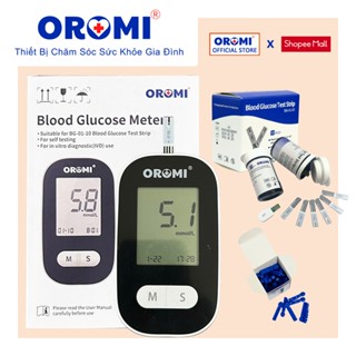  Máy đo đường huyết OROMI CMS10A - COMBO 50 que test + 10 kim TẶNG 01 máy đo - Bảo hành trọn đời 