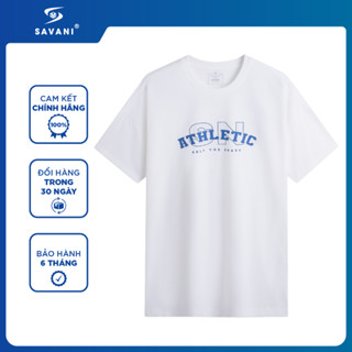 Áo Phông Nam Nữ SAVANI Cổ Tròn, Áo Tshirt Nam Nữ Có Họa Tiết Chất Cotton Thoáng Khí MTS051S4