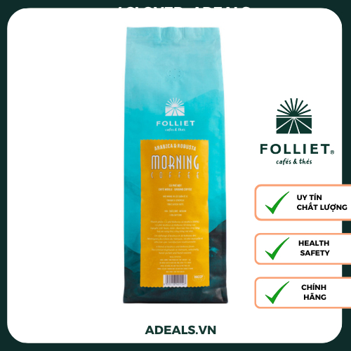 (Chính hãng) FOLLIET Cà phê Morning -1kg thành phần 80% Robusta và 20% Arabica