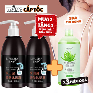  Sữa tắm bùn núi lửa lifusha kích trắng dưỡng trắng ủ trắng da toàn thân body tay chân 