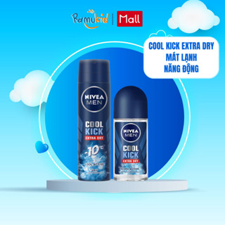 Combo Xịt Và Lăn Khử Mùi NIVEA MEN Cool Kick Blue Mát Lạnh - Thơm Năng Động 150ml/50ml