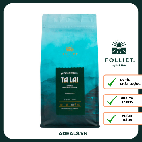 (Chính hãng) FOLLIET Cà phê Talai hạt - 1kg