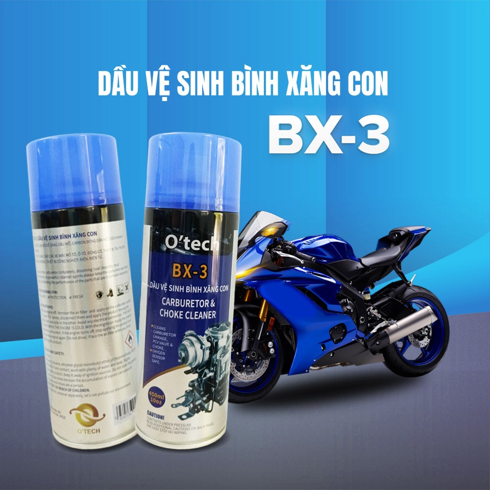 BX-3 Dầu vệ sinh bình xăng con O'tech Carburetor & Choke Cleaner (450ml)